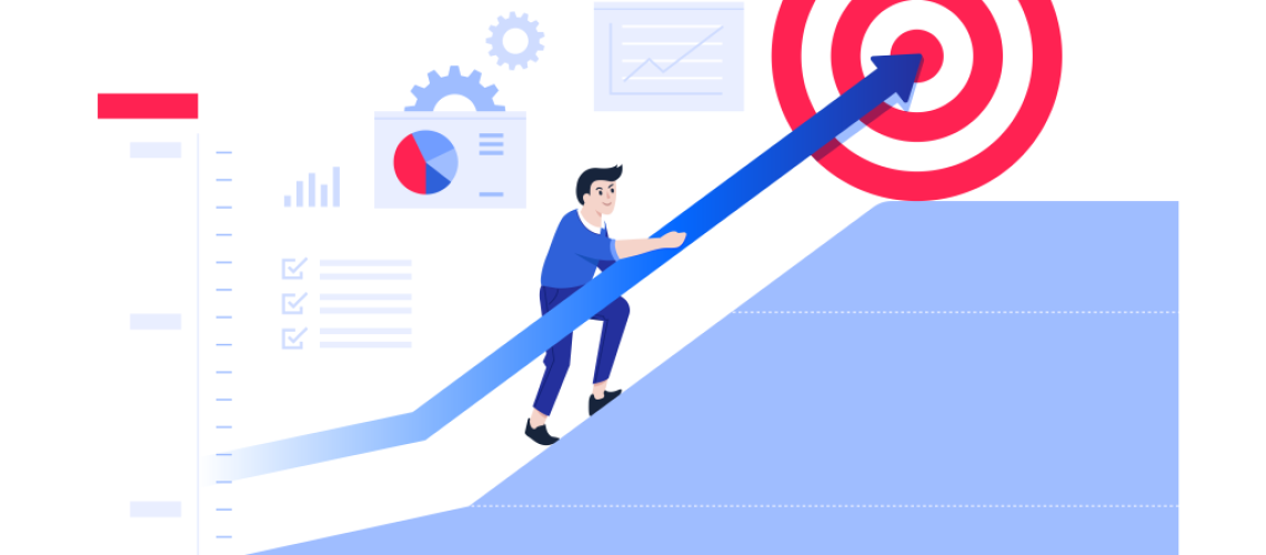 KPI and OKR performance concept